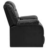 vidaXL Фотьойл реклайнер, черен, изкуствена кожа