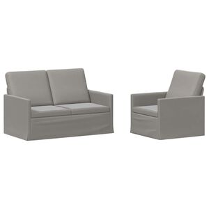 vidaXL Комплект дивани 2 pcs Светлосиво Кадифе