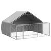 vidaXL Открита кучешка колиба с бягаща пътека 3x3x1,9 m