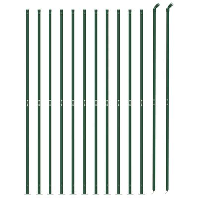 vidaXL Плетена оградна мрежа с фланец, зелена, 1x25 м