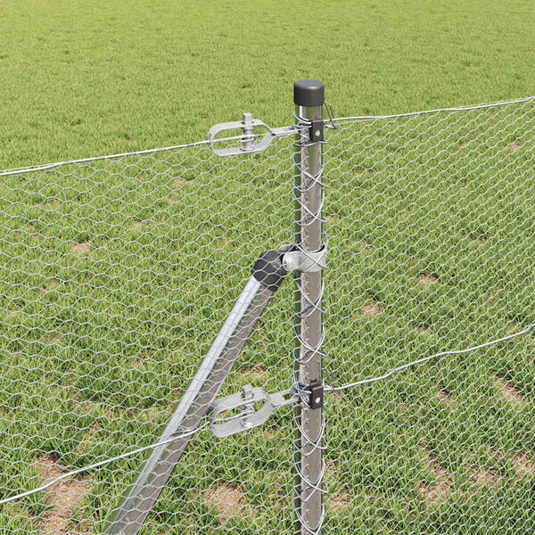 vidaXL Стълб за ограда. Сребрист 10 x 0,6 м (13 мм мрежа) Стомана