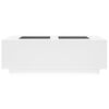 vidaXL Маса за кафе с Infinity LED, бяла, 116x69x40 см