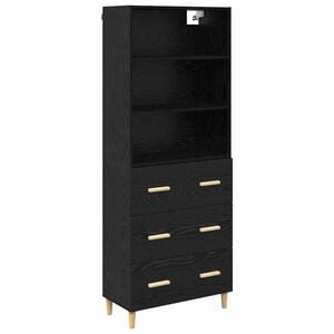 vidaXL Висок шкаф Черния дъб 69,5 x 32,5 x 180 см Инженерно дърво