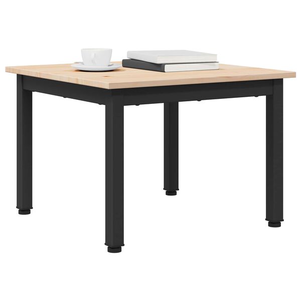 vidaXL Масичка за кафе Естествен 50 x 50 x 36 см Солидно борово дърво