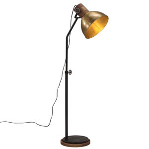 vidaXL Подова лампа, 25 W, античен месинг, 30x30x100-150 см, E27