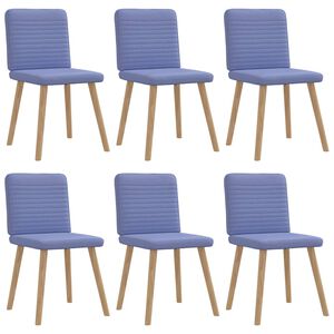 vidaXL Трапезни столове, 6 бр, дънково сини, текстил