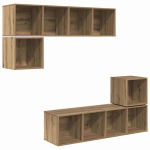 vidaXL Комплект ТВ шкаф 4 бр. 37 x 37 x 142,5 см Дъб