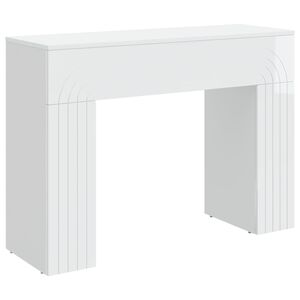 vidaXL Масичка за кафе Бял гланц 102 x 35 x 75 см Инженерна дървесина