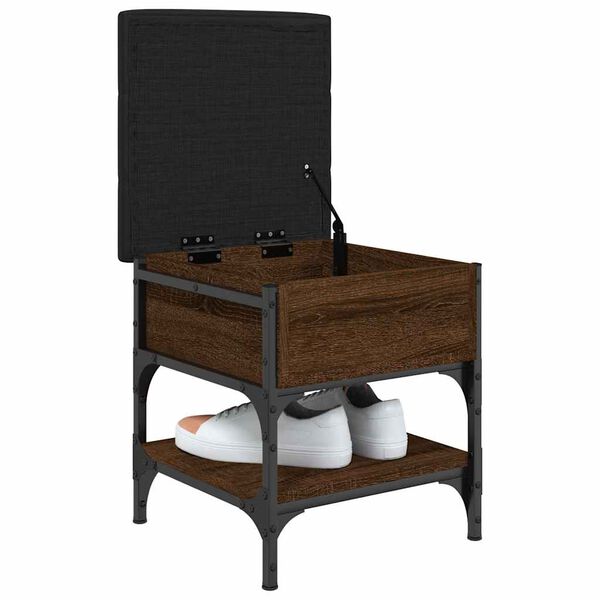 vidaXL Пейка за обувки, кафяв дъб, 42x42x45 см, инженерно дърво