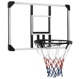 vidaXL Баскетболно табло, прозрачно, 90x60x2,5 см, поликарбонат