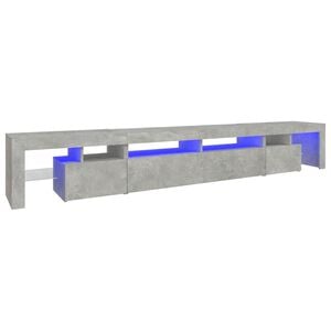 vidaXL ТВ шкаф с LED осветление, бетонно сив, 260x36,5x40 см