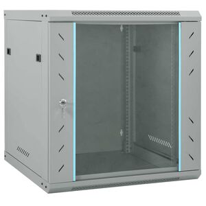 vidaXL Мрежов кабинет със съхранение Сив 60 x 45 x 65 см Стомана