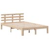 vidaXL Легло с етажерка за книги, без матрак, 135x190 см, бор масив