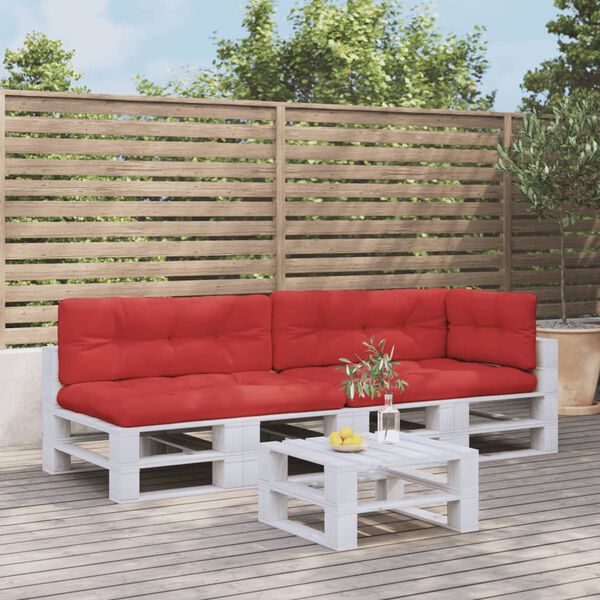 vidaXL Палетни възглавници, 5 бр, червени, текстил