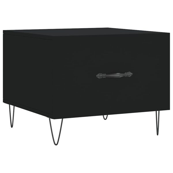 vidaXL Кафе маса, черна, 50x50x40 см, инженерно дърво