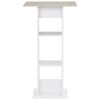 vidaXL Бар маса, бяло и бетонно, 60x60x110 см