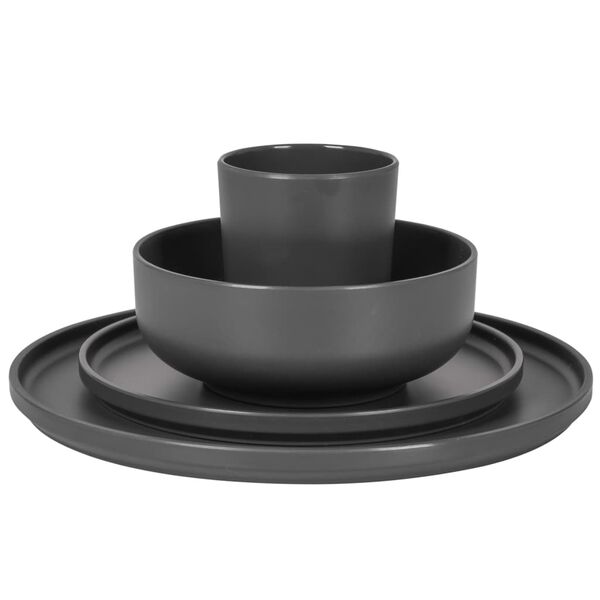 Bo-Camp Комплект съдове за хранене Patom, 16 части, меламин, антрацит