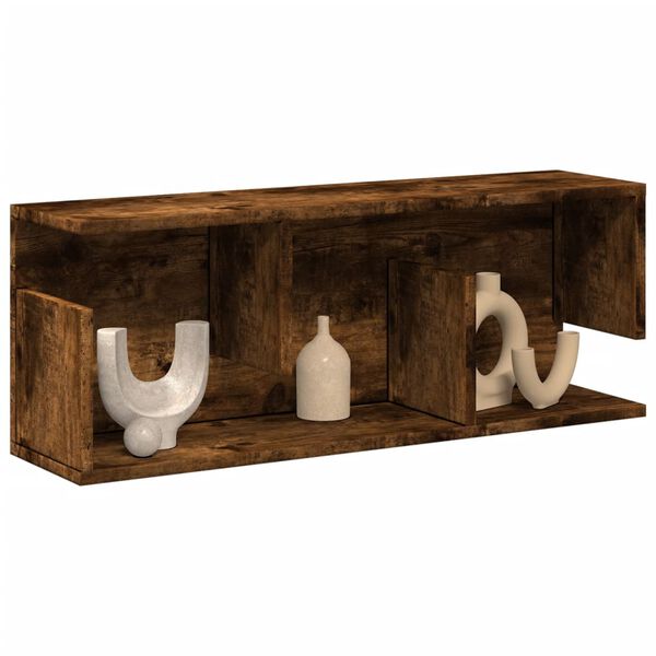 vidaXL Стенен шкаф, 80x20x30 см, опушен дъб, инженерно дърво