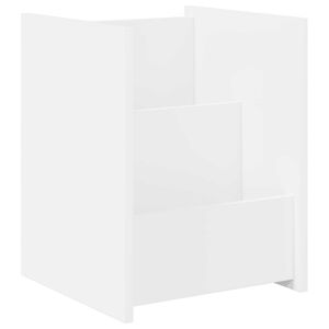 vidaXL Етажерка за списания Бяло 35 x 35 x 45 см Инженерна дървесина
