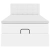 vidaXL Османска легло с матрак, бяло, 90x200 см, изкуствена кожа