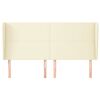 vidaXL Горна табла с уши, кремава, 203x23x118/128 см, изкуствена кожа