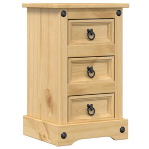 vidaXL Нощно шкафче Corona, 35x32,5x58 см, бор масив