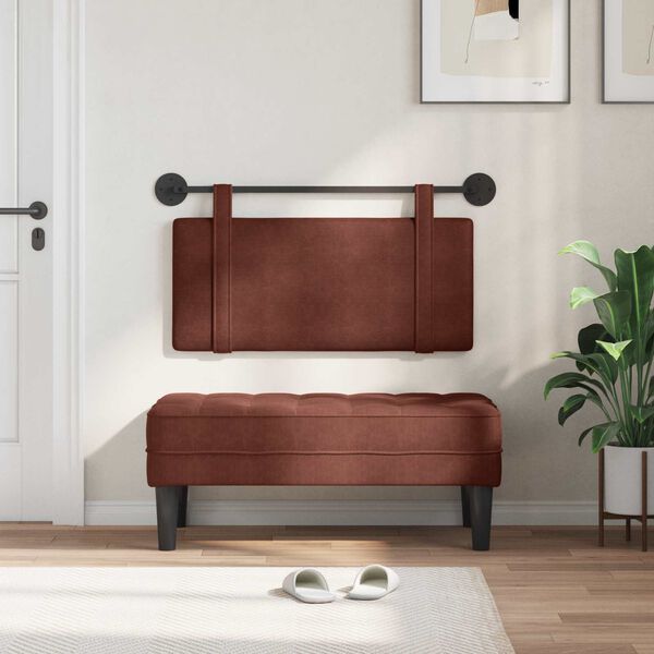 vidaXL Висяща табла Лъскаво кафяво 90 x 55 x 5 см Антично PU