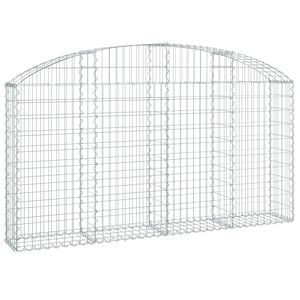 vidaXL Дъговидна габионна кошница 200x30x100/120 см поцинковано желязо
