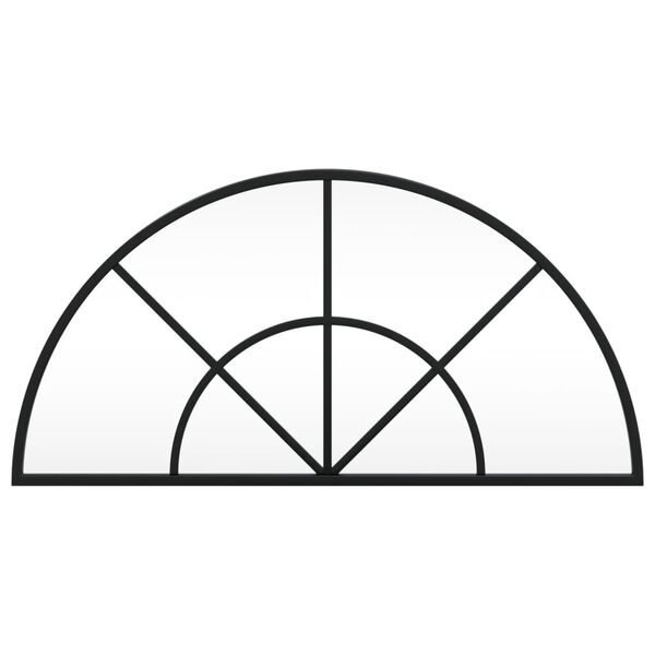 vidaXL Стенно огледало, черно, 60x30 см, арка, желязо