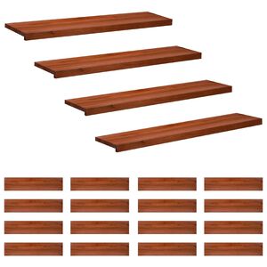 vidaXL Стъпала за стълби 20 бр. 120 x 30 x 2 cm Кафяво Солидно бук