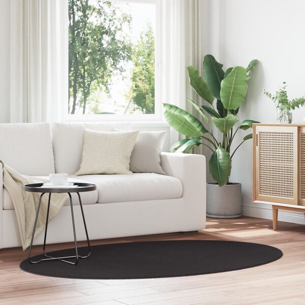 vidaXL Килим HUARTE Черно 100 x 200 cm 100% полиестер