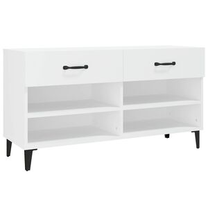 vidaXL Шкаф за обувки, бял, 102x35x55 см, инженерно дърво