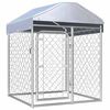 vidaXL Външна клетка за кучета с покрив, 100x100x125 см