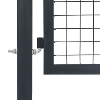 vidaXL Градинска порта със стълбове, стомана, 350x120 см, антрацит