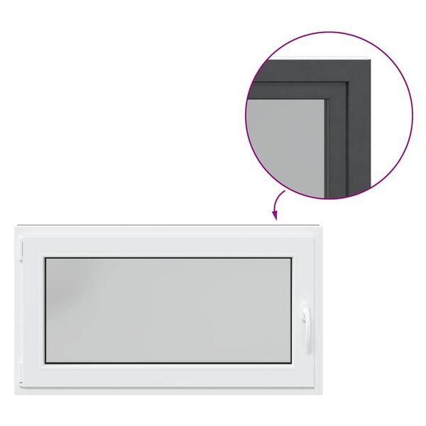 vidaXL Прозорец за мазе "RISOR" 110x70 см Отварящо-отваряем DIN ляв антрацит