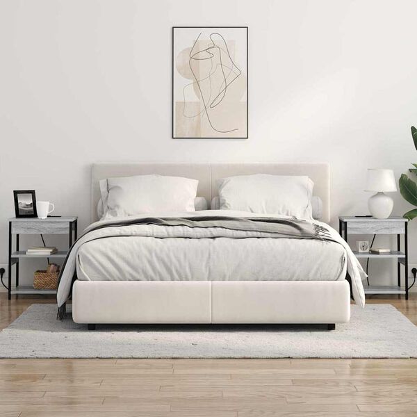 vidaXL Нощен шкаф Сив Сонома 41 x 31 x 51 см Инженерно дърво