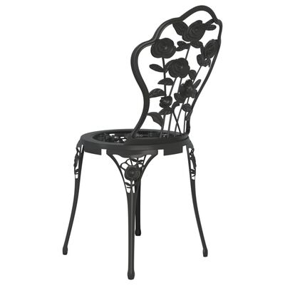 vidaXL Бистро столове, 2 бр, лят алуминий, черни