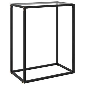 vidaXL Конзолна маса, прозрачна, 60x35x75 cм, закалено стъкло