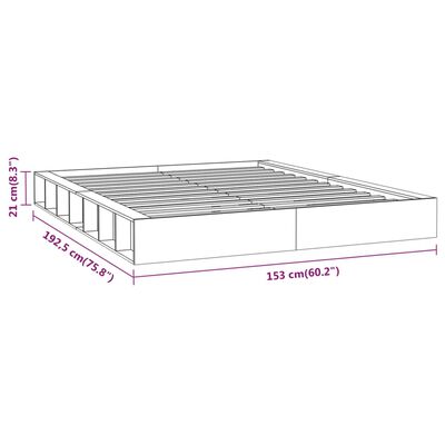 vidaXL рамка за легло 135x190 см Double масивна дървесина