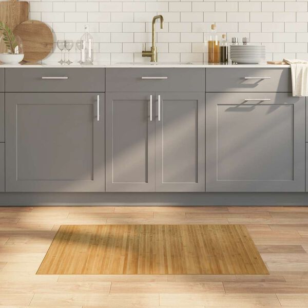 vidaXL Килим, правоъгълен, натурален, 60x100 см, бамбук