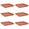 vidaXL Квадратен цветен поднос 6 бр. Червено тухла 36 x 36 x 3 cm