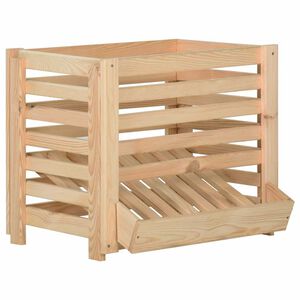 vidaXL Кутия за картофи, 60x40x50 см, борово дърво масив