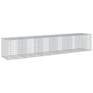 vidaXL Габионна кошница с покритие, 550x100x100 см, поцинковано желязо