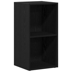 vidaXL LP Кутия за съхранение Черен дъб 71x34x36cm Инженерна дървесина