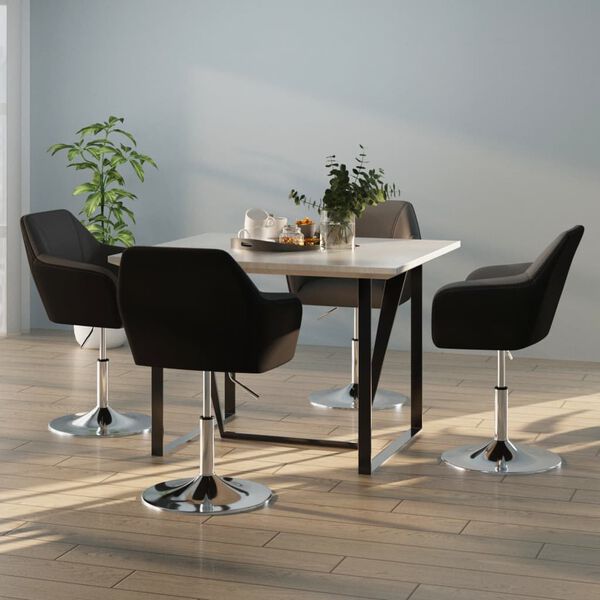 vidaXL Трапезни столове, 4 бр, сиви, изкуствена кожа