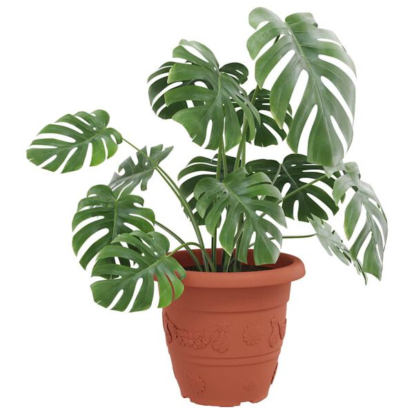 vidaXL Кръгла саксия за цветя 6 pcs Червено тухла &Oslash; 26 x 21.5 см