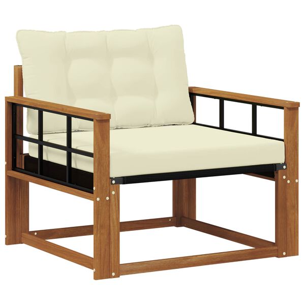 vidaXL Комплект дивани за открито Солидно акациево дърво и текстилена