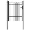vidaXL Врата за ограда BAARLO 100 x 125 cm Метал Черно С ключалка