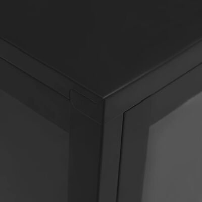 vidaXL Бюфет, черен, 75x35x105 см, стомана и стъкло