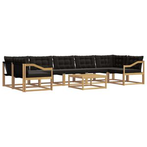 vidaXL Комплект дивани за открито 8 pcs Бяло и черно 79 x 79 x 37 см